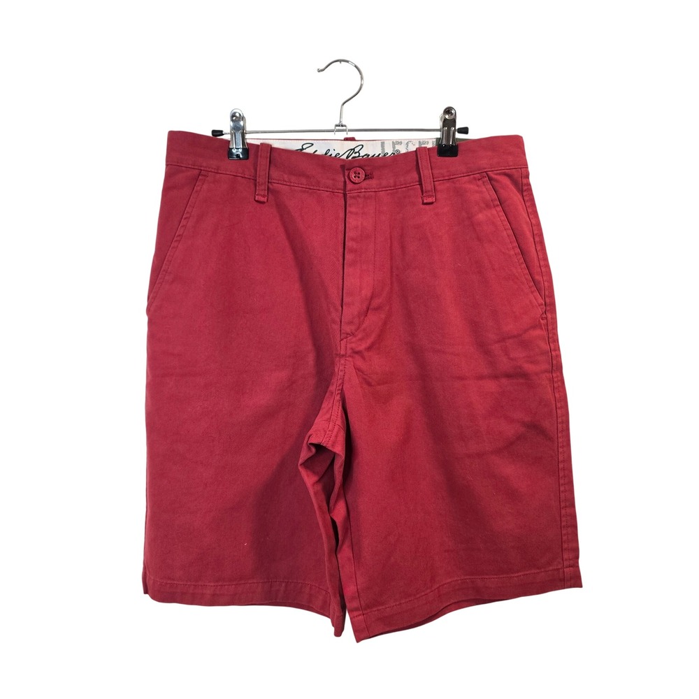 Eddie Bauer Chino Shorts Men 32‎ Red NWT Legend Cotton Twill Flat Front Casual